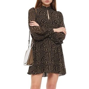 Ganni Gathered printed georgette mini dress